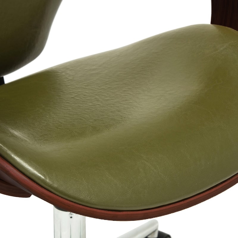Lillian Faux Leather Mid-Century Office Chair with Chrome Base