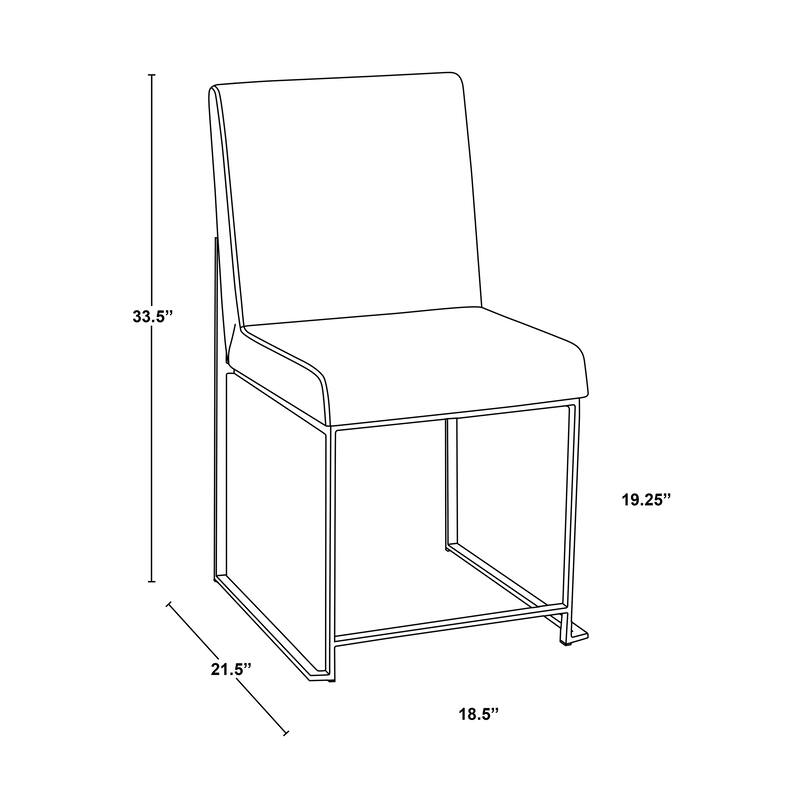Silver Orchid Forrest High Back Stainless Steel Dining Chair (Set of 2)