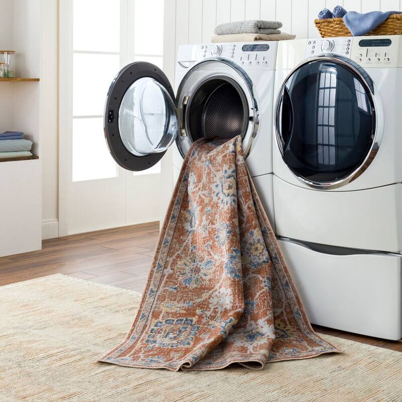 Livabliss Lillian Machine Washable Transitional Floral Area Rug