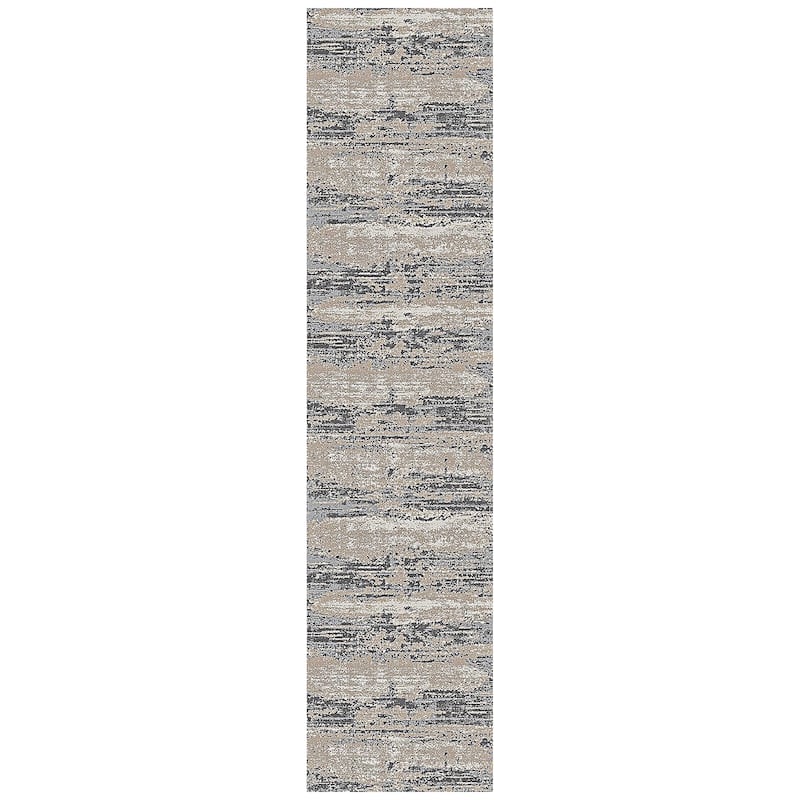 Sylvia Erica Gray/Blue Polyester Blend Performance Area Rug