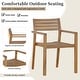 preview thumbnail 7 of 15, Roomfitters Farmhouse 5-Piece Outdoor Dining Set for 4, 59-Inch Rectangular Table, Umbrella Hole, Acacia
