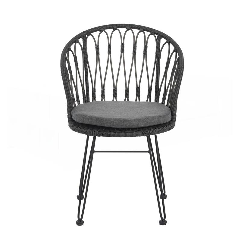 2PCS Gray Chair with 2 Cushions