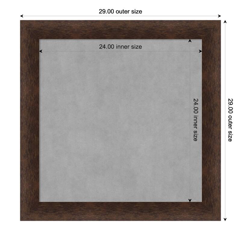 Amanti Art Warm Walnut Framed Magnetic Board - Board Size 24x24