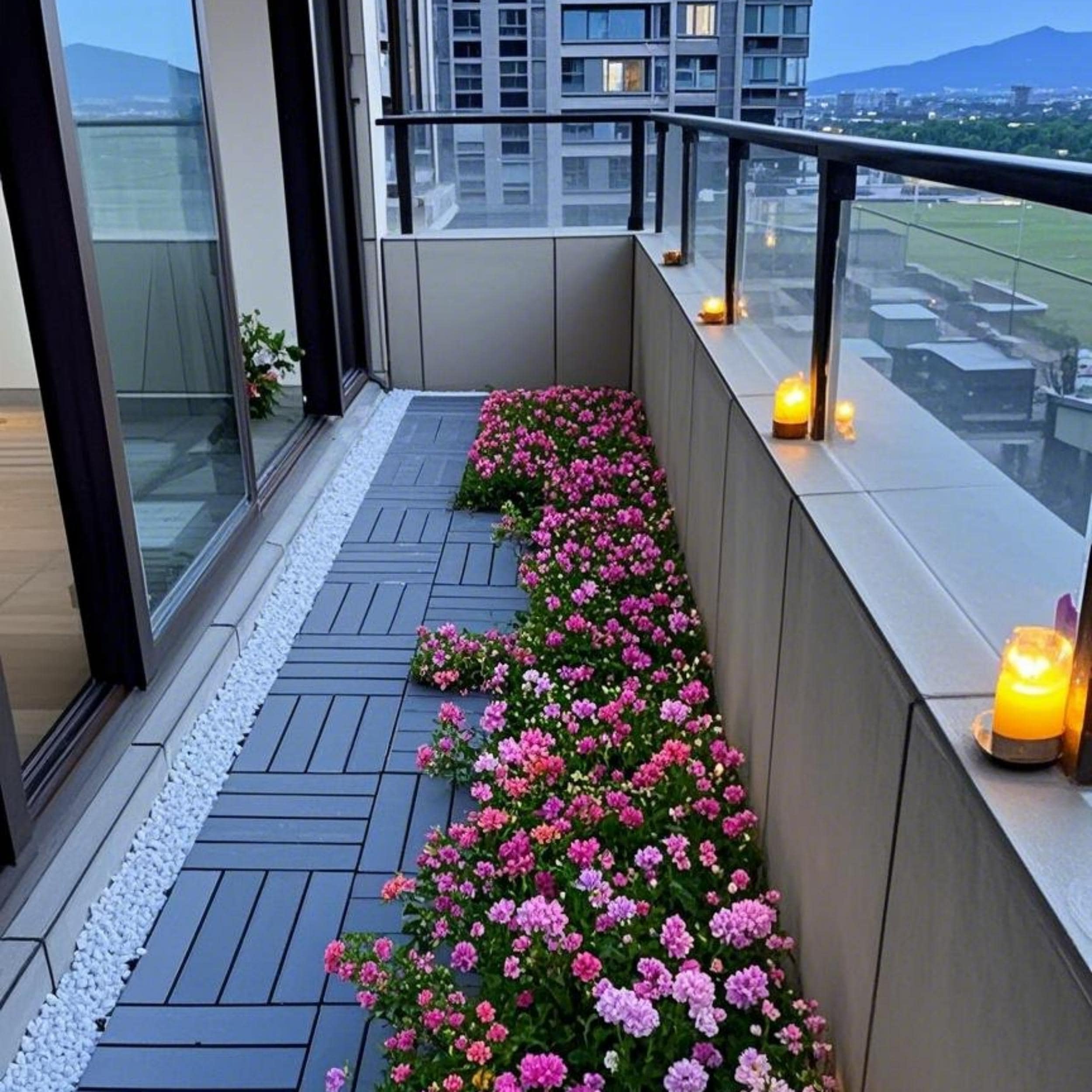 12"x12" Square Waterproof Outdoor All Weather Use, Patio Decking Tiles for Poolside Balcony Backyard