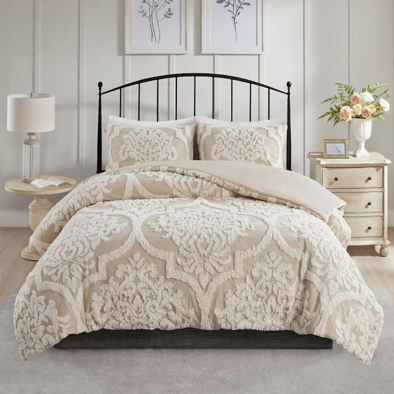 Madison Park Aeriela Tufted Cotton Chenille Damask Comforter Set