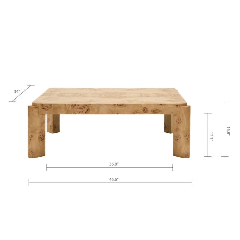 Studio London Chorus 46" Coffee Table with Wood Modern Design