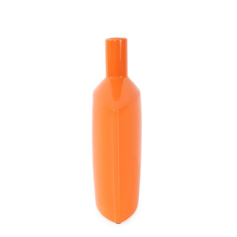 Allan Andrews Contemporary Glossy Orange Ceramic Vase