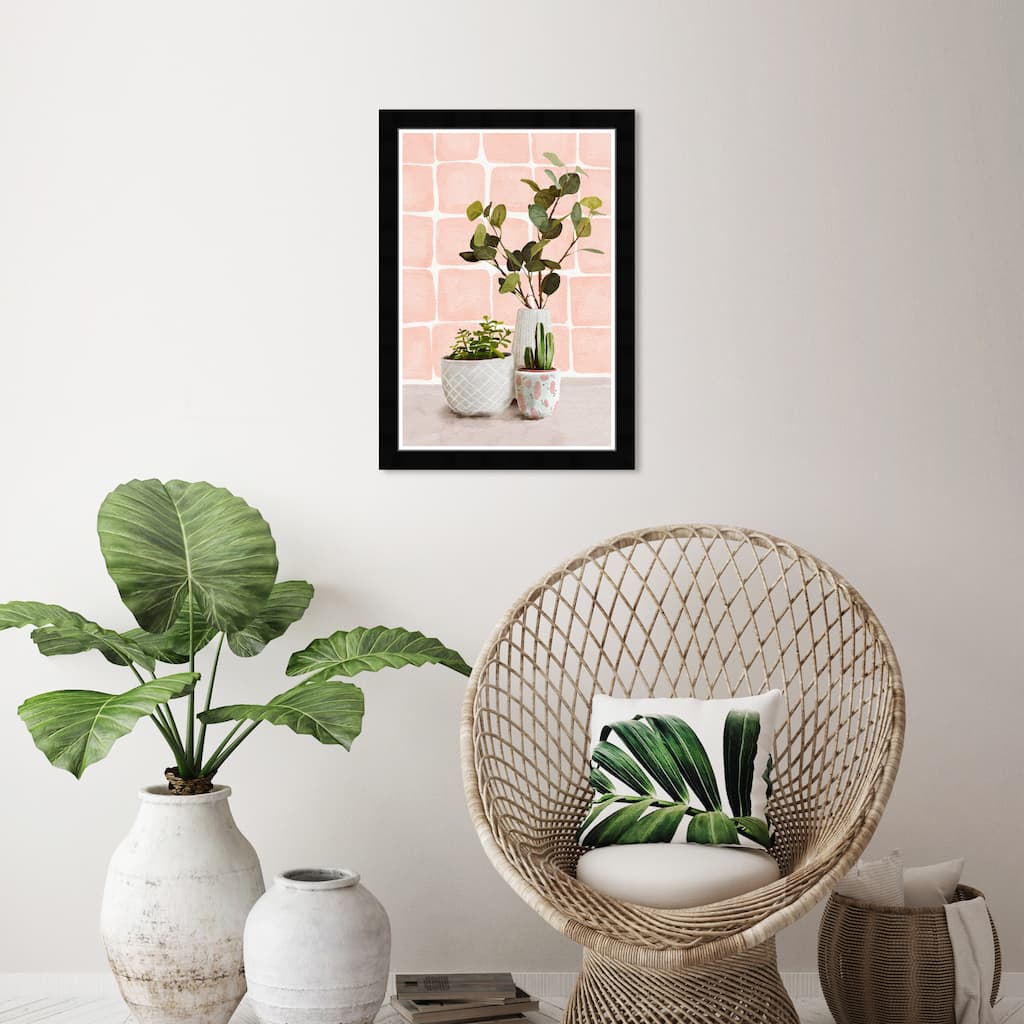 Wynwood Studio Prints Floral and Botanical Blush Succulents Pink and Pastel Pink Tropical Wall Art Canvas Print