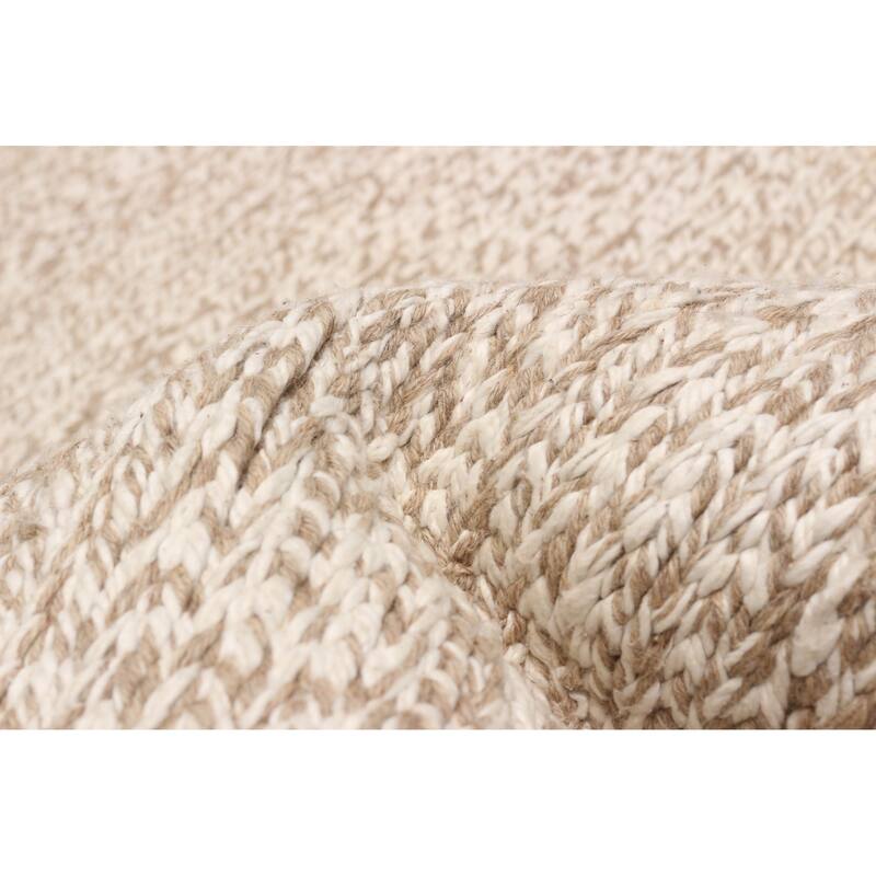 ECARPETGALLERY Flat-Weave Ankara Ivory Wool Kilim - 4'11 x 6'8