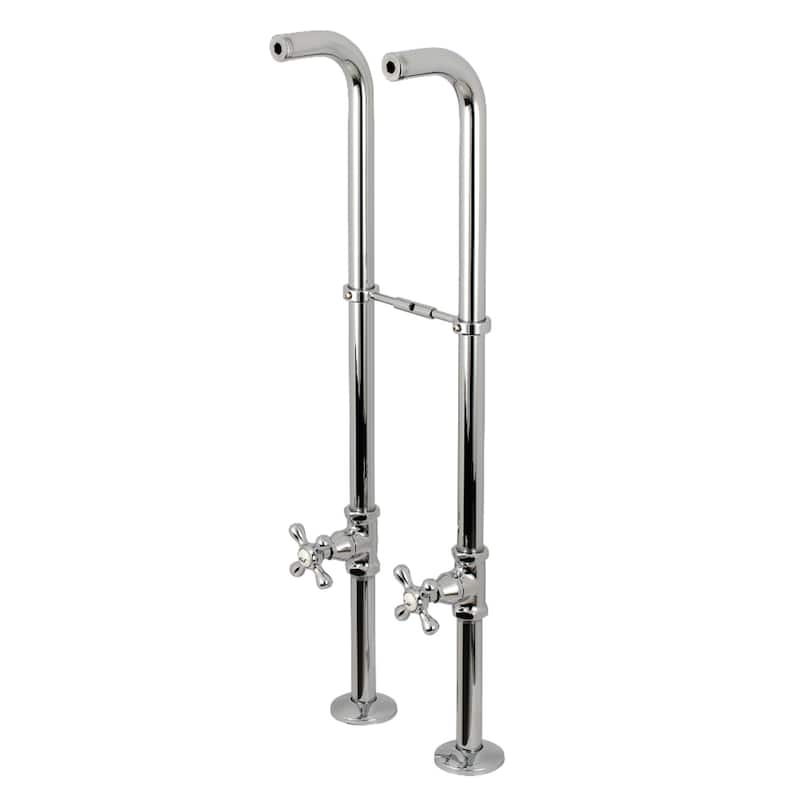 Kingston Freestanding Supply Line with Stop Valve and Handle - Polished Chrome