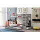 preview thumbnail 4 of 16, Stairway Twin Over Twin/King Bunk Bed with Twin Size Trundle and Drawer