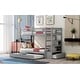 preview thumbnail 13 of 16, Twin Over Twin/King Size Extendable Bunk Bed with Trundle and Storage Stairs