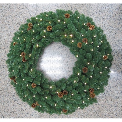 Oregon Fir B/O Wreath w/Warm White & Multi LED Lights