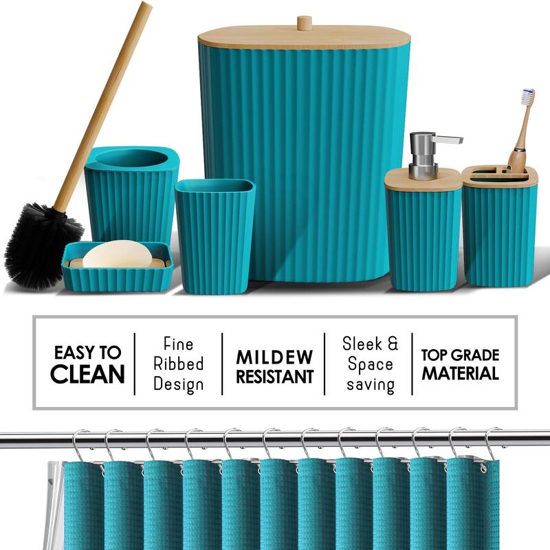 Emperyan Bathroom Accessories Set with Shower Caddy and Bath Rugs