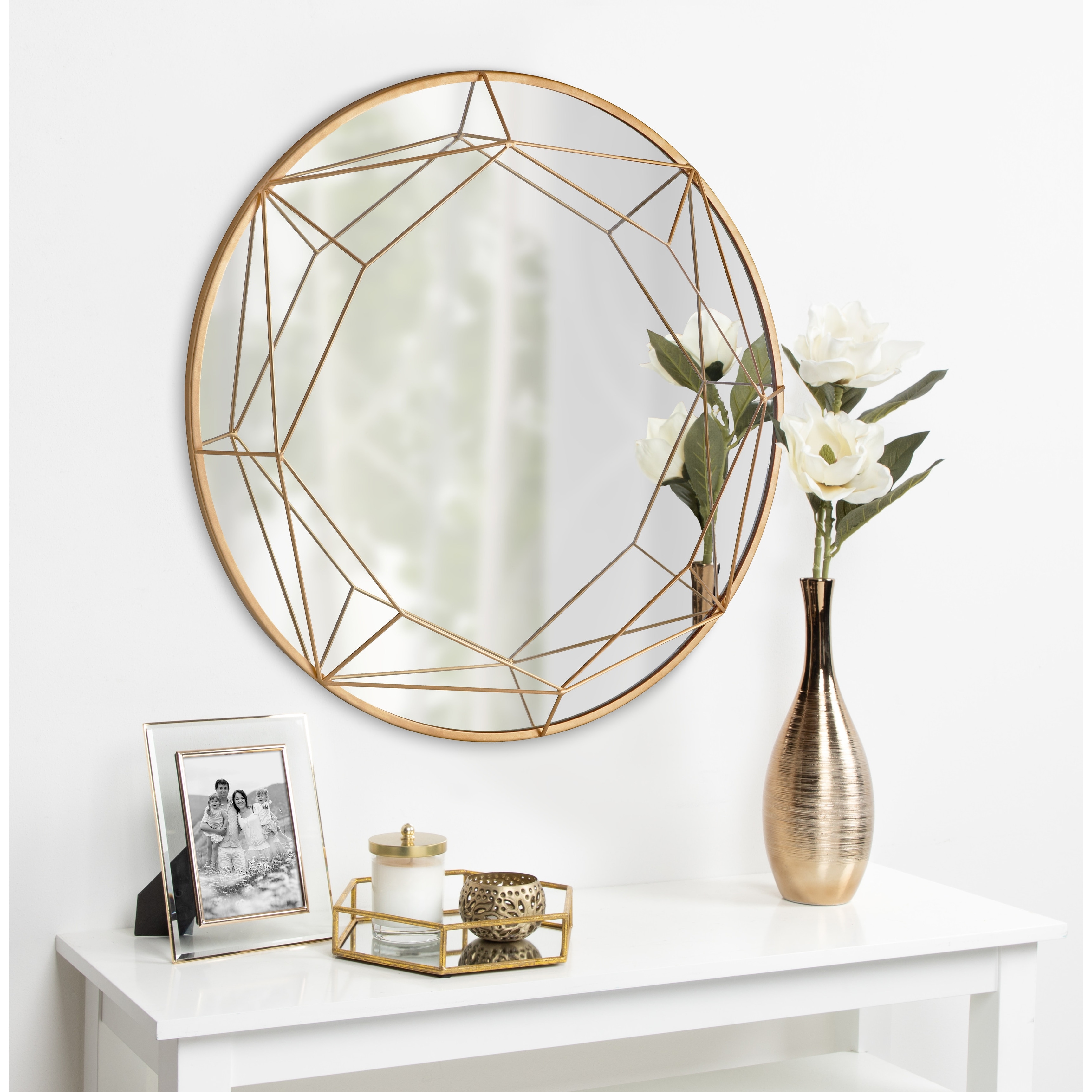 Kate and Laurel Keyleigh Round Metal Framed Wall Mirror