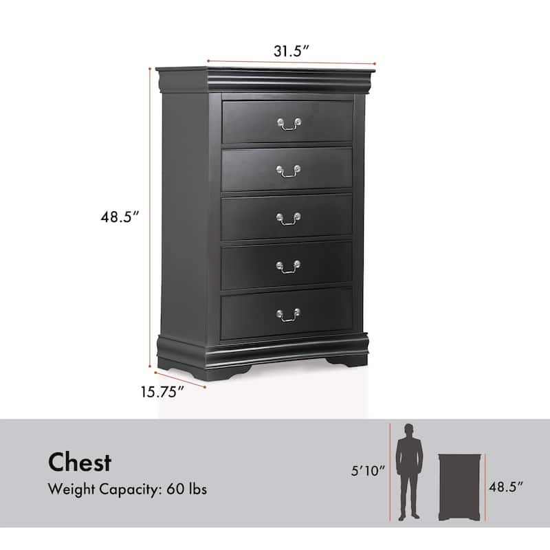 Furniture of America Mayday Traditional Solid Wood 3-Piece Sleigh Bedroom Set