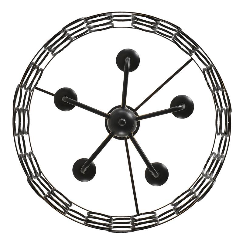 Modern Minimalist 5 - Light Black Hollow Ring - Shaped Chandelier - Matte Black