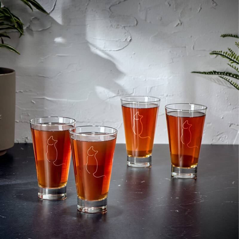 Libbey Modern Pets Simon Tumbler Drinking Glasses, 14 ounce, Set of 4 - Set of 4
