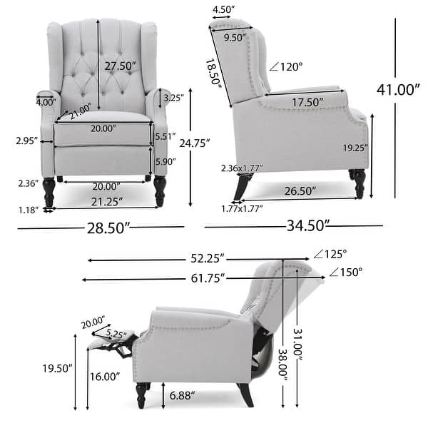 Walter Tufted Fabric Recliners (Set of 2) by Christopher Knight Home