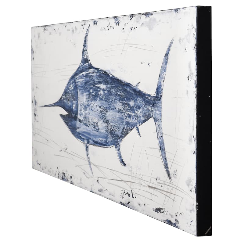 Anglo - Rustic Swordfish - Coastal Handmade Oil Painting