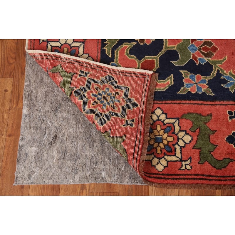 Geometric Anatolian Turkish Area Rug Hand-Knotted Pink Wool Carpet - 4'9"x 6'0"