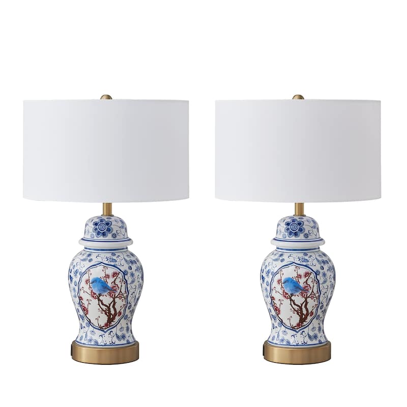 Acroma 2-set LED Dimmable Chinoiserie Table Lamp Blue&White - Set of 2