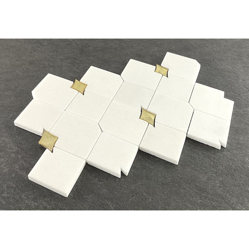 Water Jet 3" x 3.5" Novelty Mosaic Wall & Floor Tile - Case (10 Sheets)
