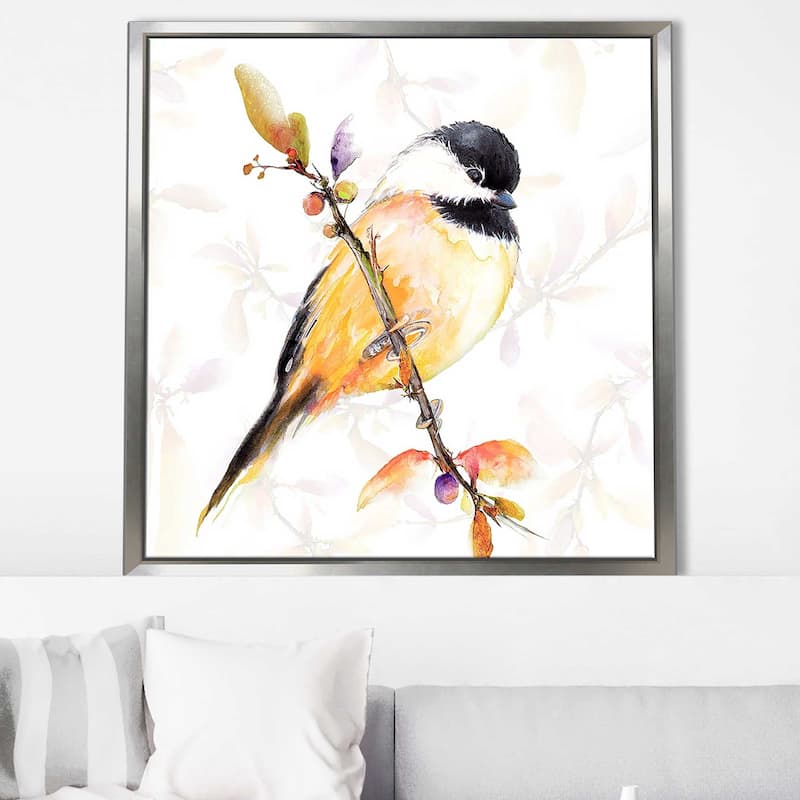 "Watercolor Chickadee IV" Print on Floating Canvas