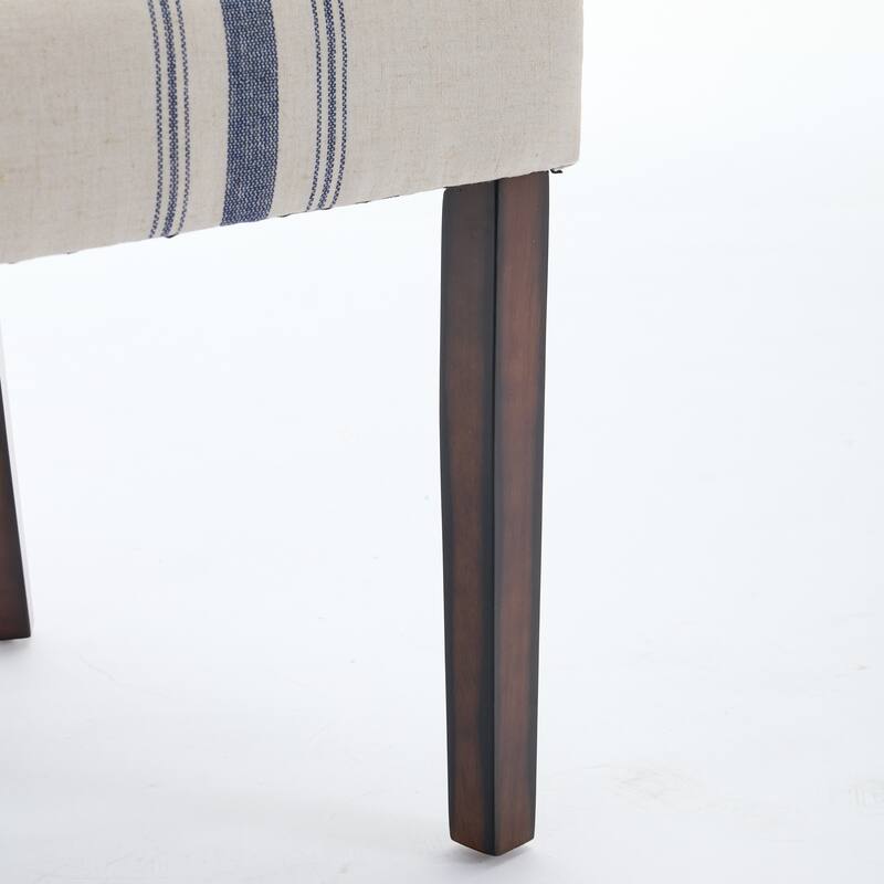 Wooden Dining Chairs Set of 2, Modern Fabric Upholstered Kitchen Side Chairs, Farmhouse Dining Room Chair with Nailhead Trim