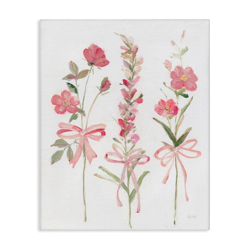 Stupell Pastel Pink Floral Sprigs Canvas Wall Art Design By Sally Swatland - 24 x 30