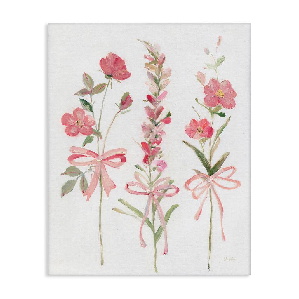 Stupell Pastel Pink Floral Sprigs Canvas Wall Art Design By Sally Swatland