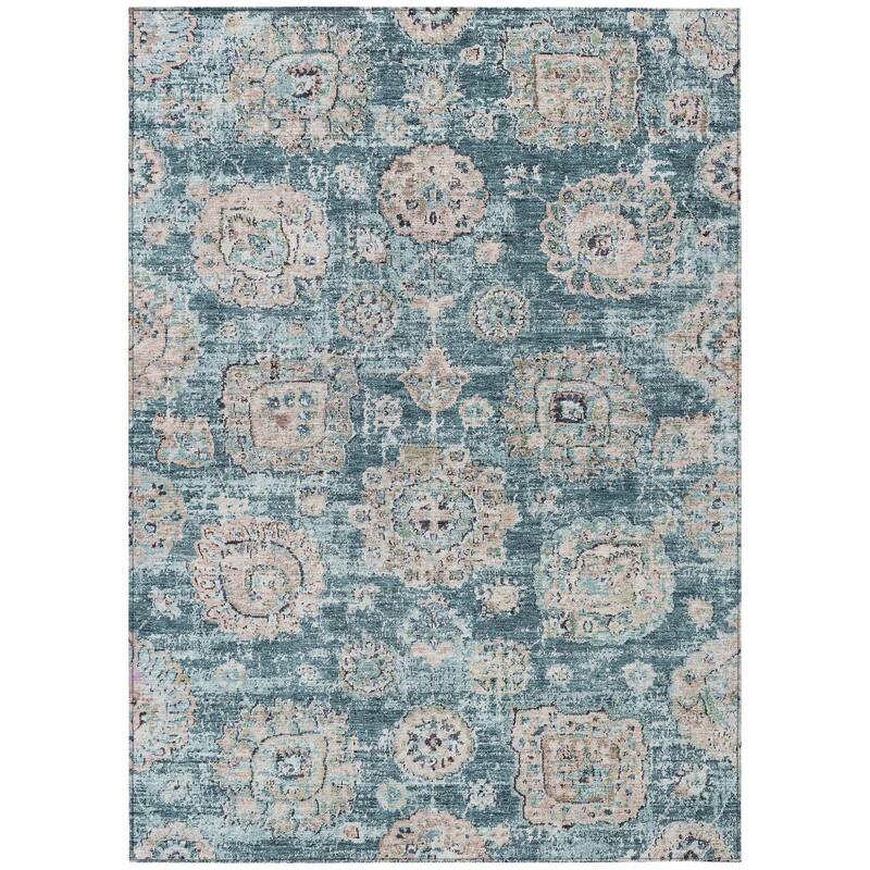 HomeRoots Floral Transitional Rectangle Outdoor Rug
