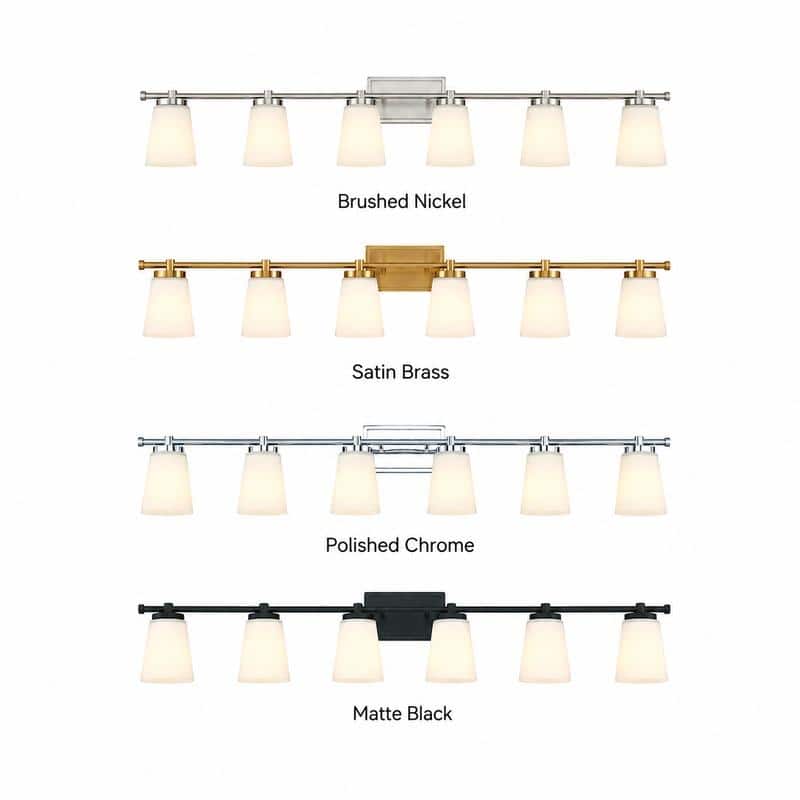 Acroma 6 - Light Steel Dimmable Bathroom Vanity Light - 6-light