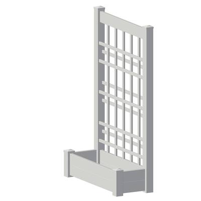 Parkway White Vinyl Trellis Planter