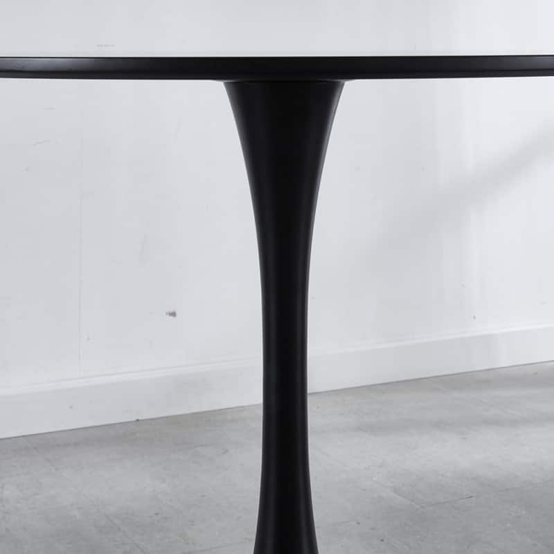 42.1" Mid-century Dining Table With Round Pedestal for 4-6 People
