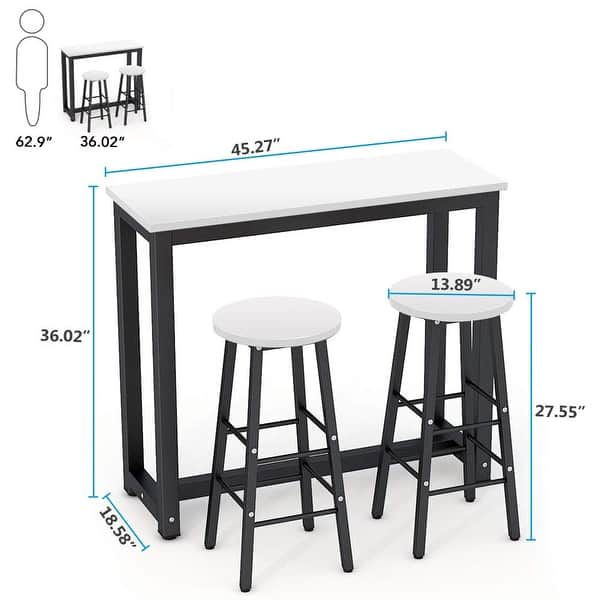 3 Piece Pub Table Set Counter Height Dining With 2 Counter Height Dining Table Set