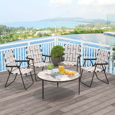 2/4/6 PCS Patio Folding Chair Portable Lawn Chairs with Armrest