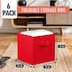 6 Pack Foldable Collapsible Storage Box Bins Shelf Basket Cube Organizer with Dual Handles -13 x 13 x 13