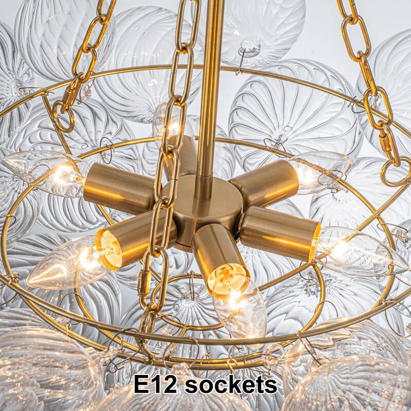 Starsky 6-Light Swirled Bubble Glass Globe chandelier