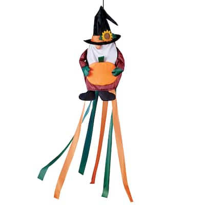 Hanging Outdoor Fall Gnome Streamer Windsock - 10 x 57.5 x 10