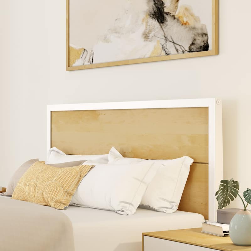 Plank and Beam Platform Panel Headboard Full-Size Bed