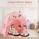 preview thumbnail 2 of 6, Pink Extra Large Playhouse Tent with String Lights Perfect for Kids - 62" x 38.5" x 58" (L x W x H)