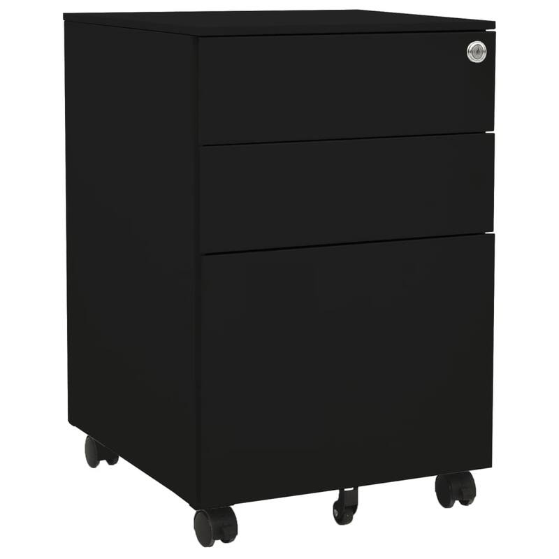 vidaXL File Cabinet Black Steel Medium Filing Cabinet Rectangular - 15.4 x 15.4 x 23.6 in