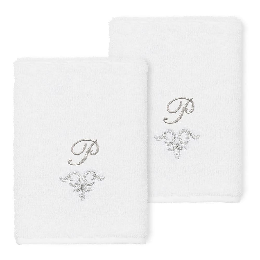 Authentic Hotel and Spa 100% Turkish Cotton Monica 2PC Embellished Washcloth Set