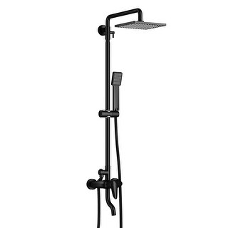 Eridanus Matte Black Wall Mounted Shower With 8 Inch Rainfall Shower Head