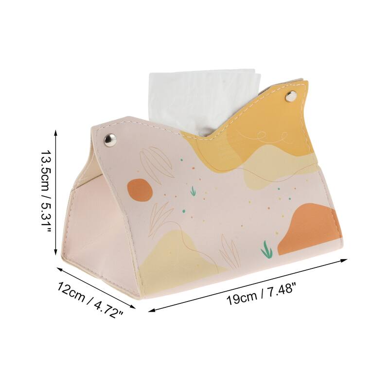 1Pcs Durable Leaves Pattern Tissue Box Cover for Living Room Table Desk Orange - Orange