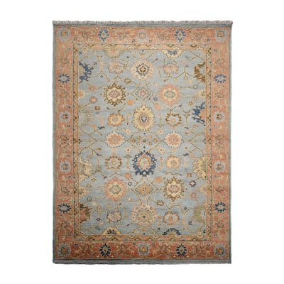 Hand Knotted Turkish Oushak Blue Persian Wool Oriental Area Rug 9x12