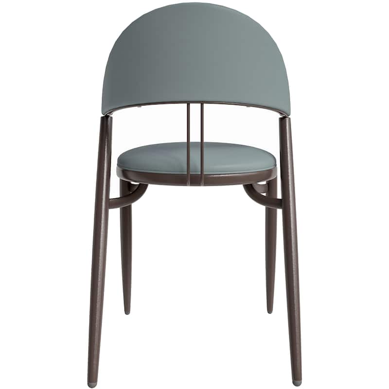 Venice Upholstered Leather Dining Chair (Set of 4) Open Back Accent Side Chair with Iron Legs
