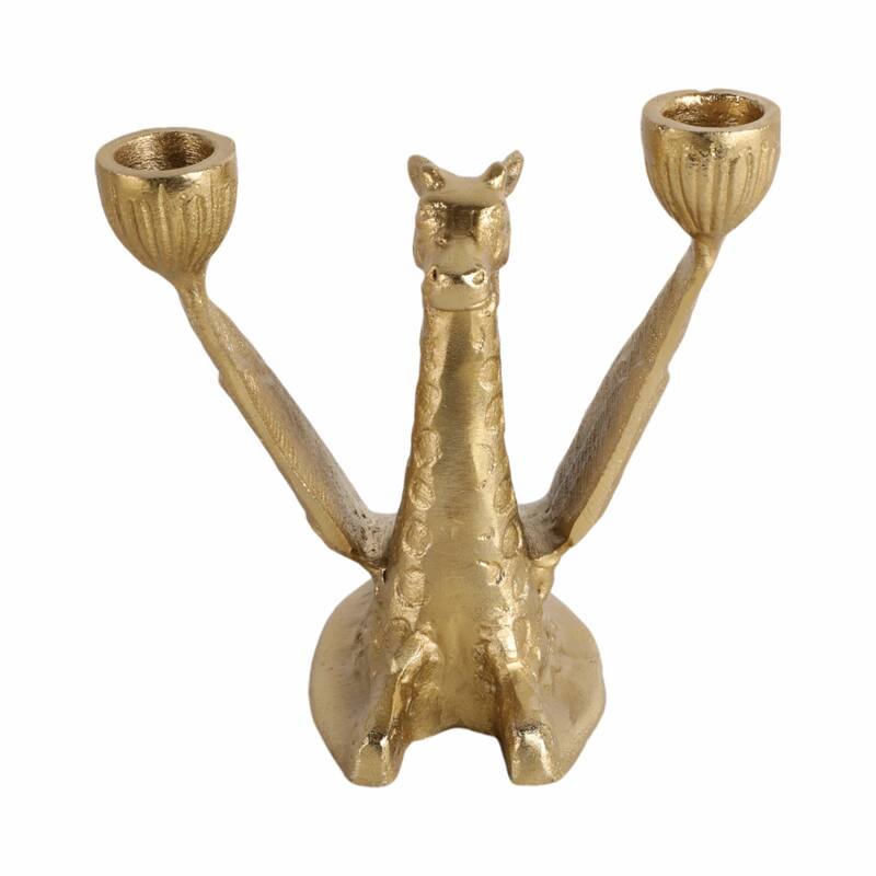 Metal Giraffe with Wings Taper Candle Holder - Gold, 6 in. - 7.0"