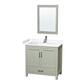 Option Light Green, White Cultured Marble Top,Nickel Trim